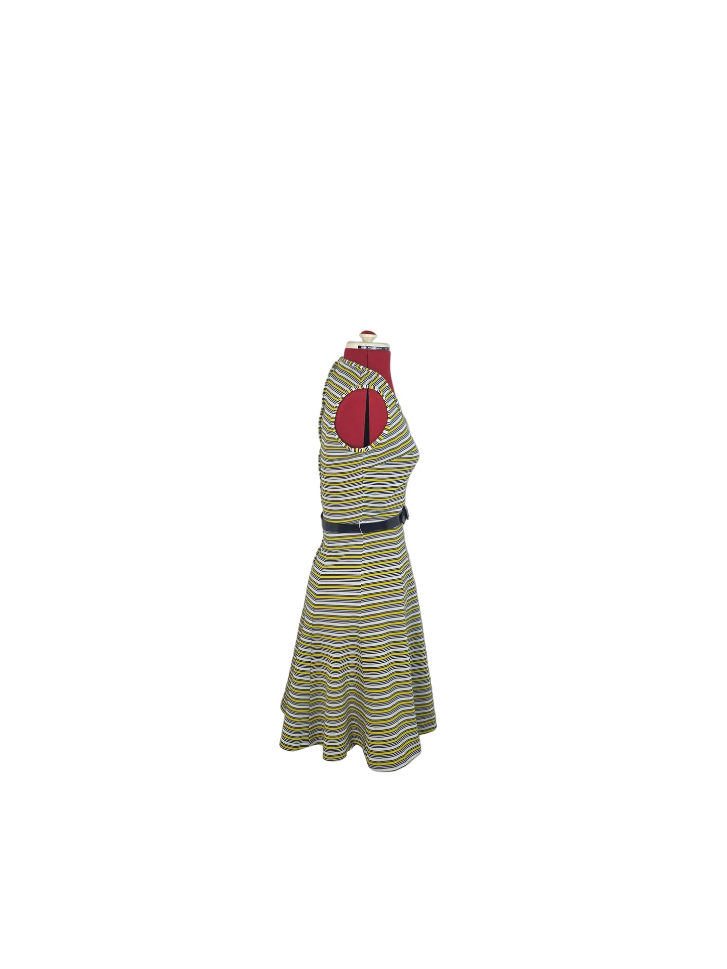 Striped A-Line Dress 1960s Mod Silhouette