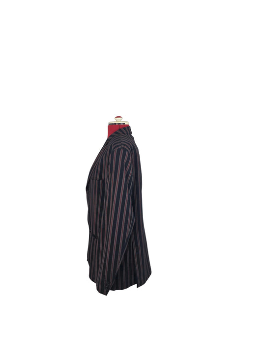 Late 1970s Navy & Burgundy Pinstripe Blazer
