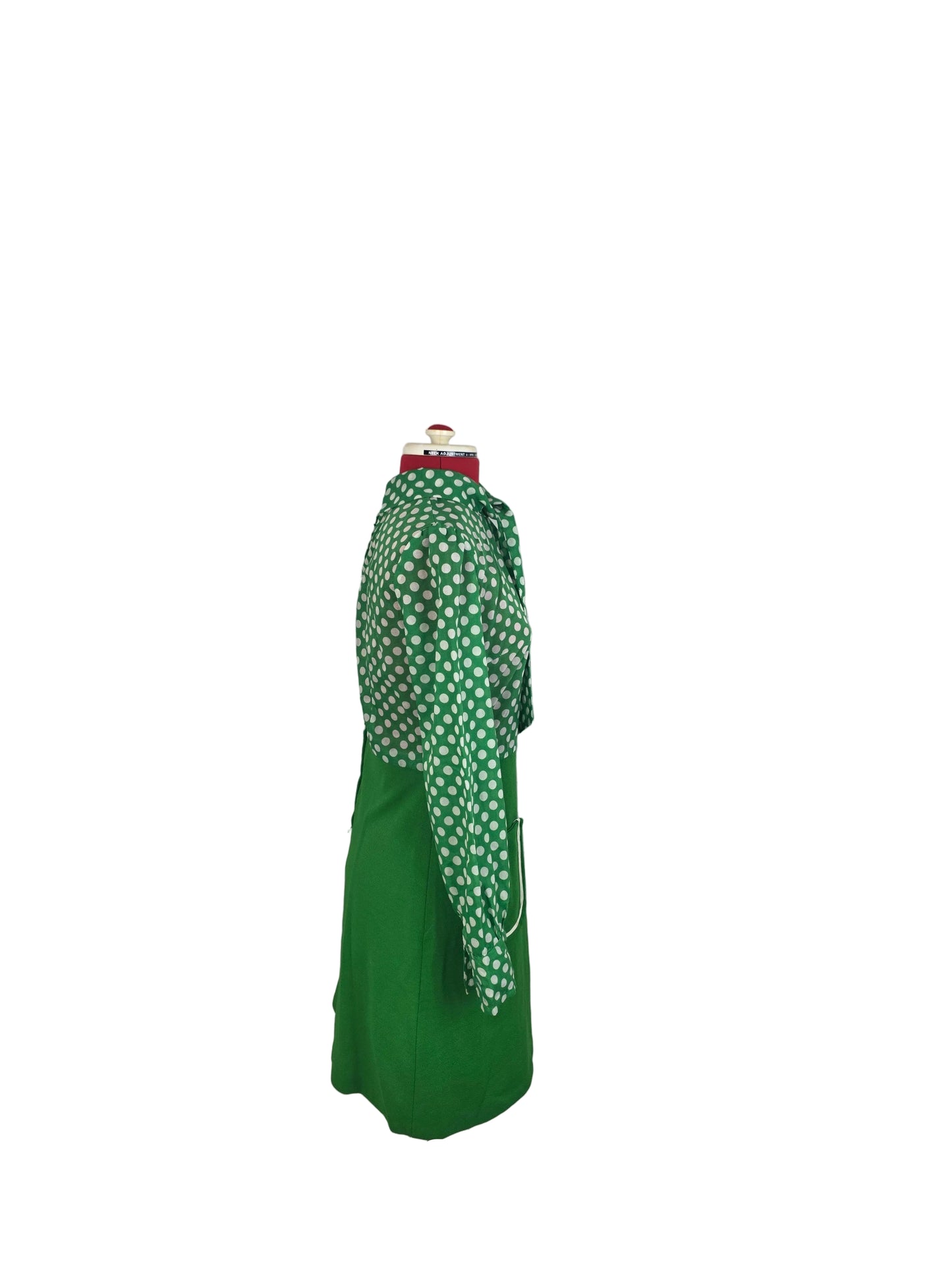 Authentic late 60s / early 70s Mod polka dot mini dress