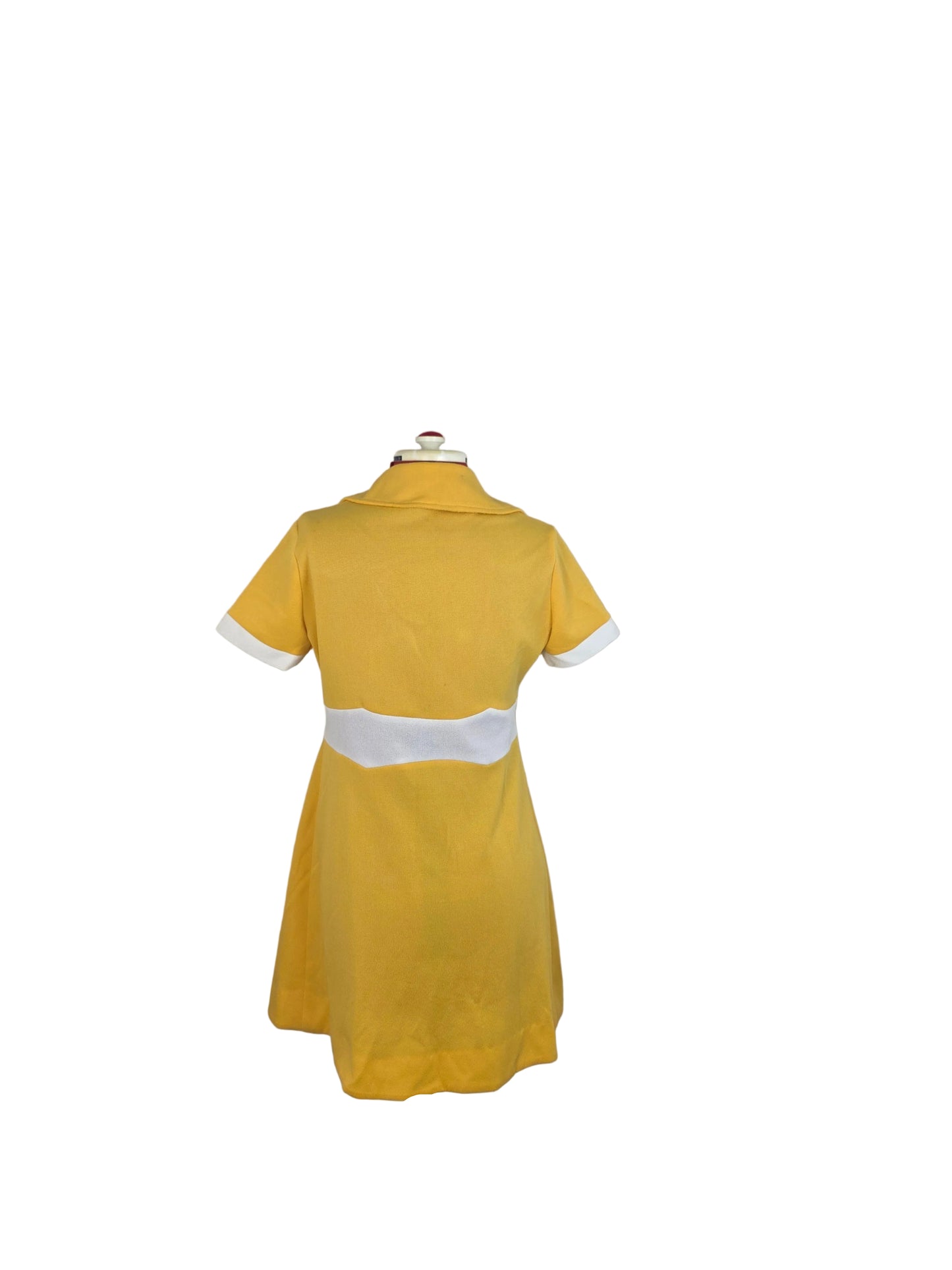 1960s Mod Dress – Mustard Yellow with Double-Breasted Detail