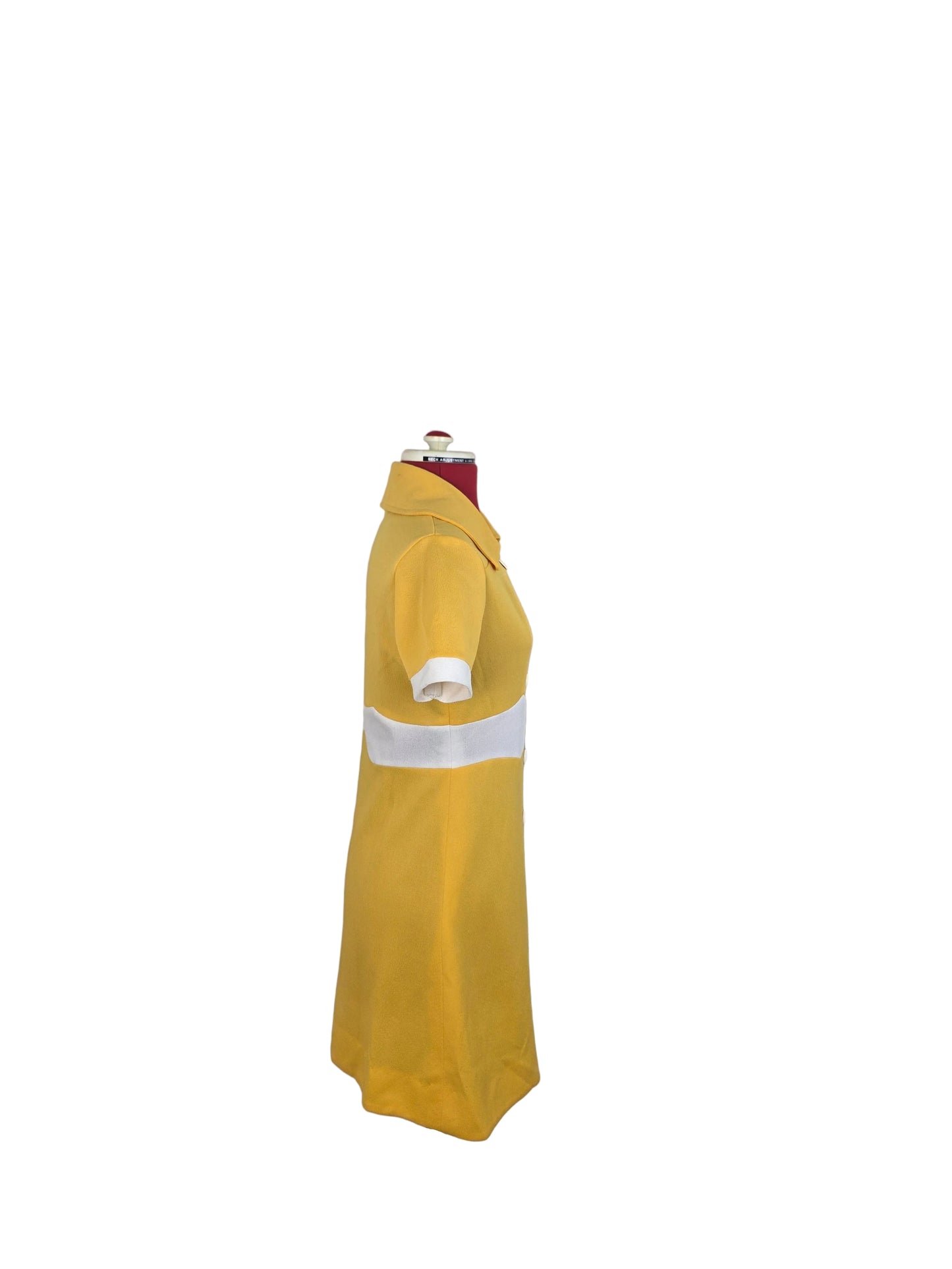 1960s Mod Dress – Mustard Yellow with Double-Breasted Detail