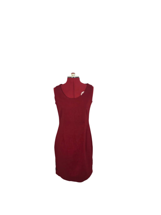 Late 1960s Mod Berry Red Sleeveless Mini Dress