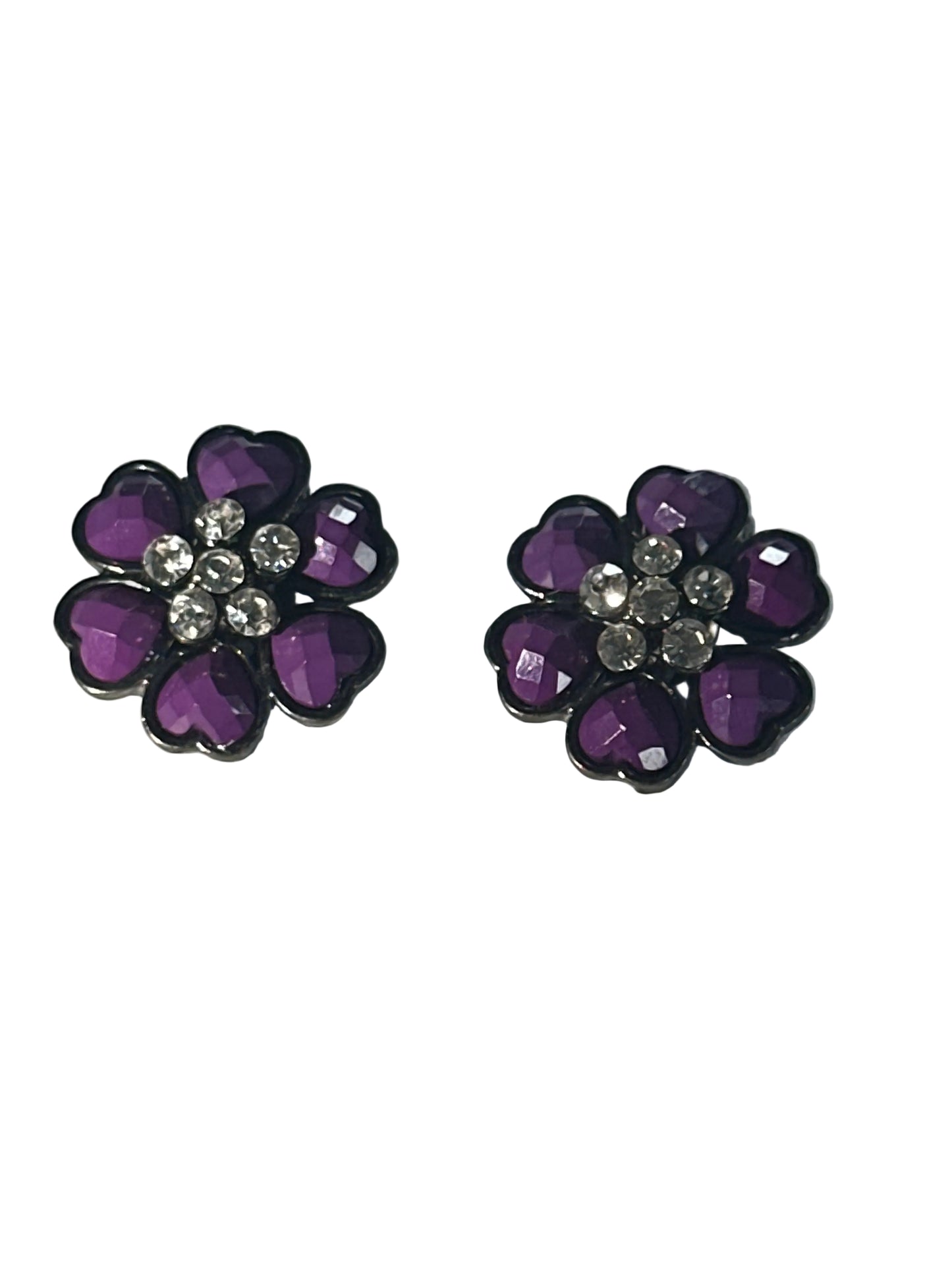 Purple Vintage Clip-On Earrings, 1950s Style