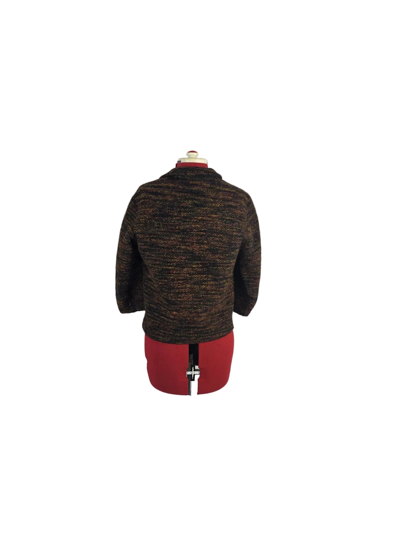 Elvi Couture Textured Wool Blend Blazer, Multicolour Tweed Effect