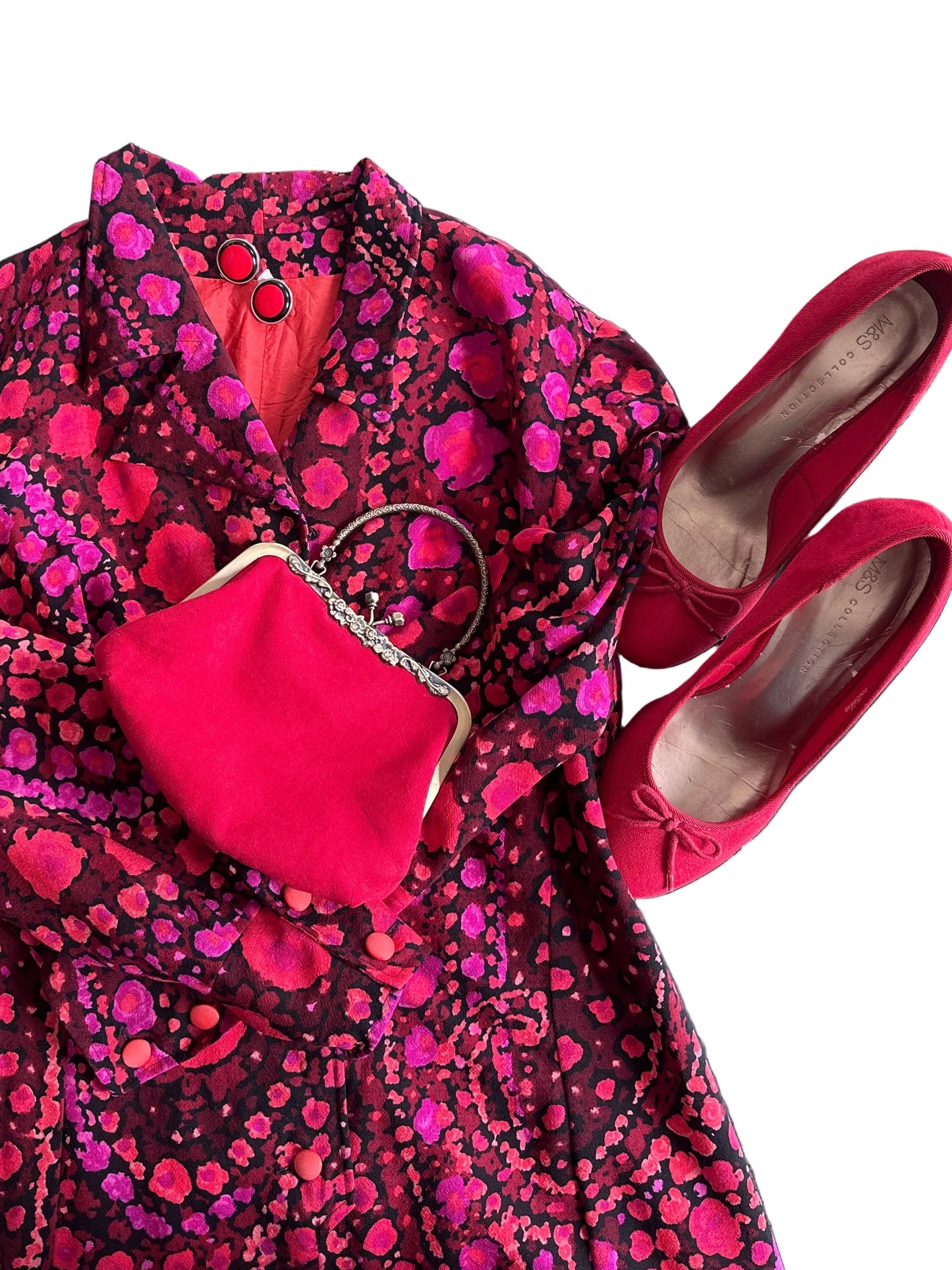 Vintage 1970s Psychedelic Floral Print Dress