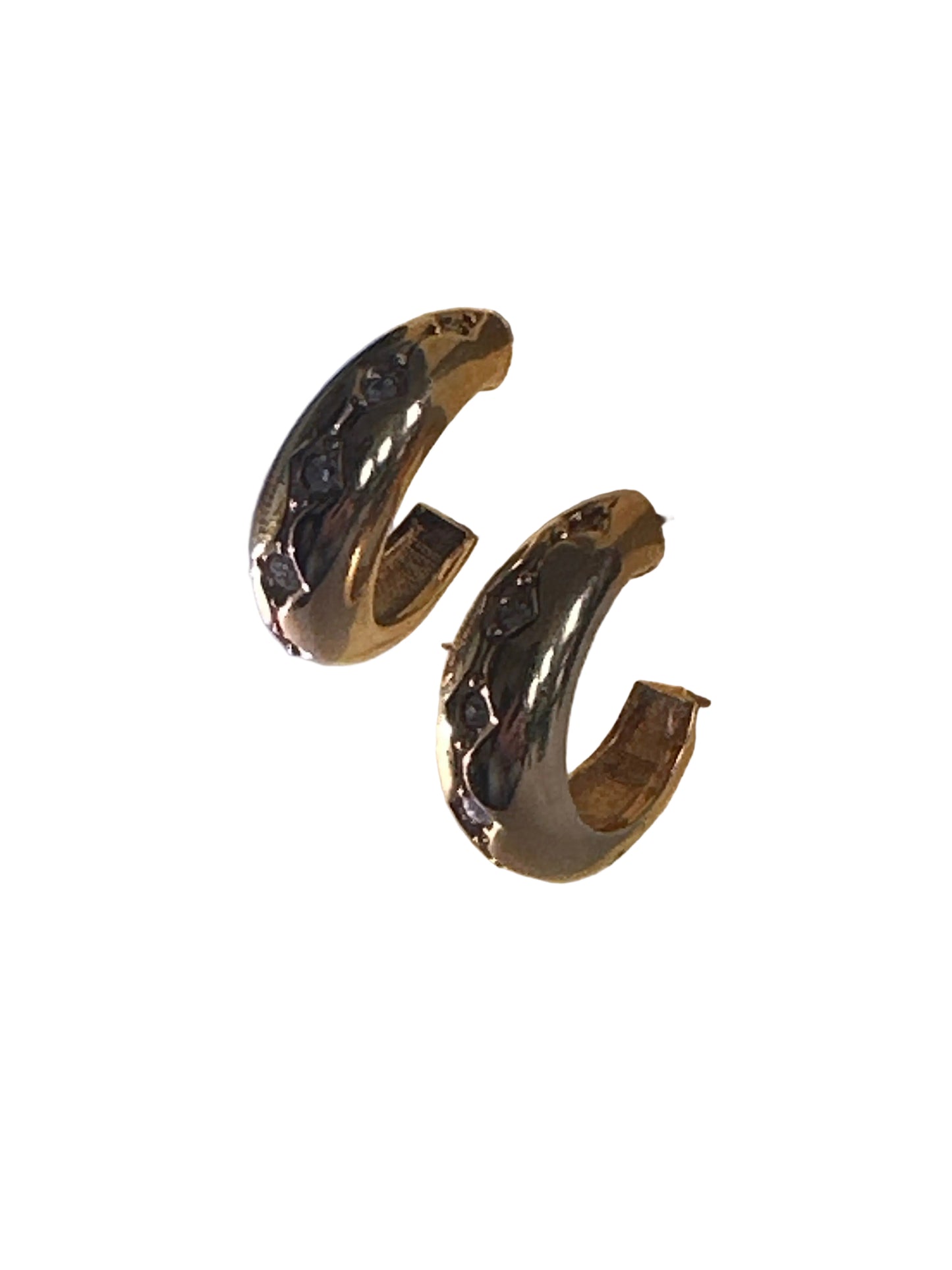 Semi-Circle Stone Earrings
