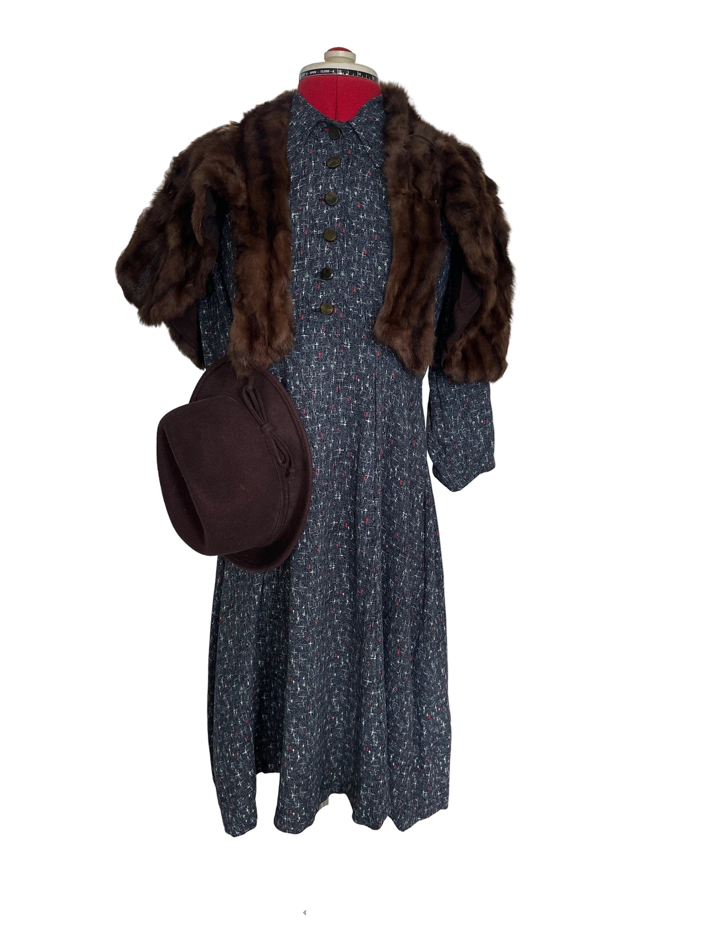 Authentic 1940s Handmade Day Dress