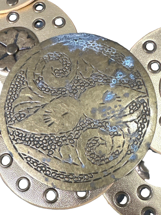 Y2K Leather Disc Belt