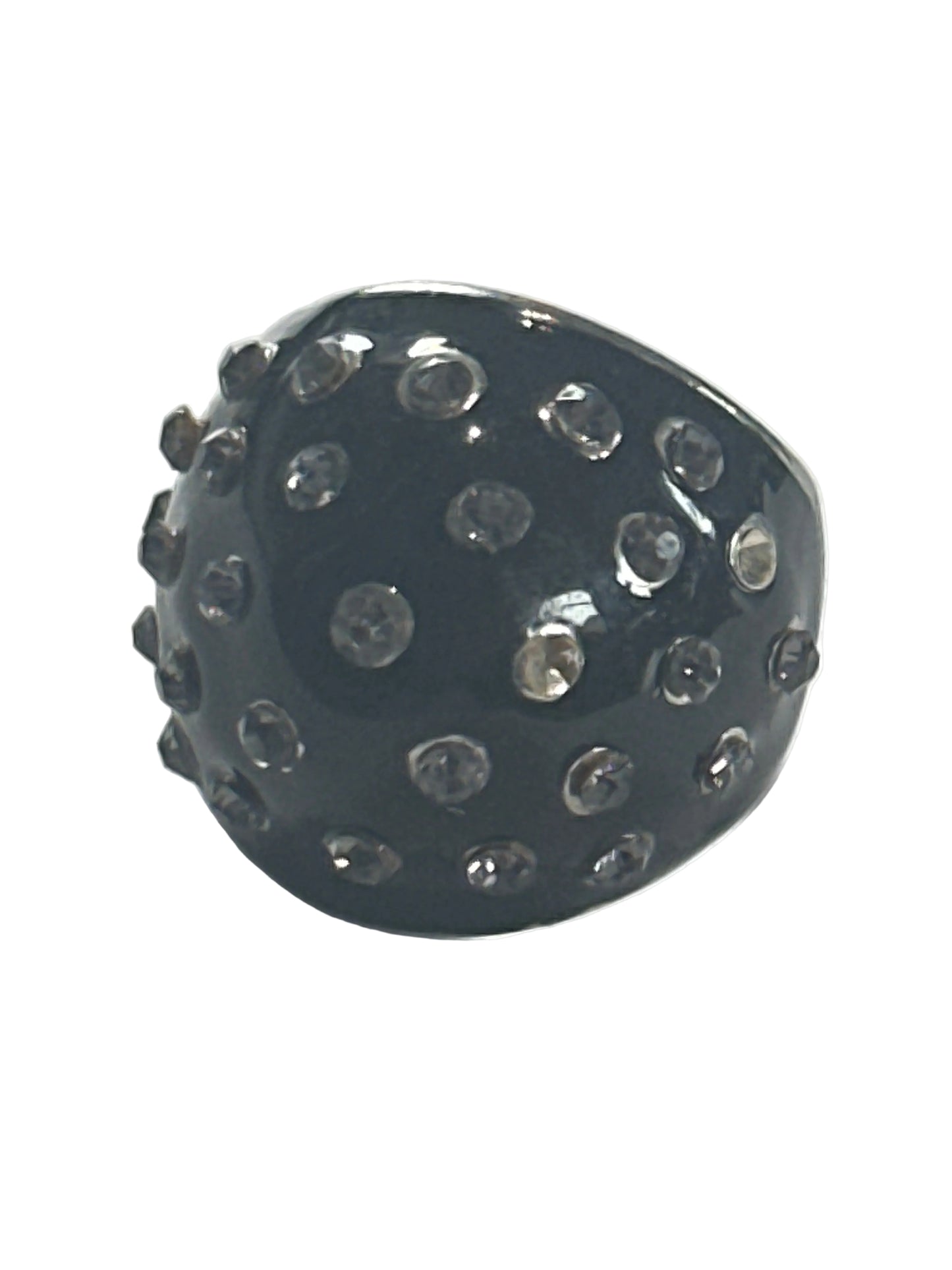 Vintege-inpired Black Silver-Stone Ring – 1950s Elegance
