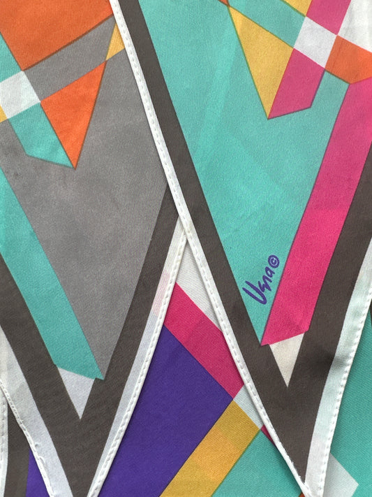 1980s Vera Neumann Geometric Skinny Scarf