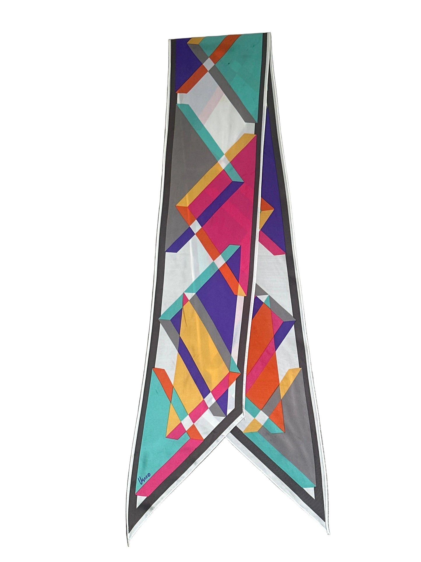1980s Vera Neumann Geometric Skinny Scarf