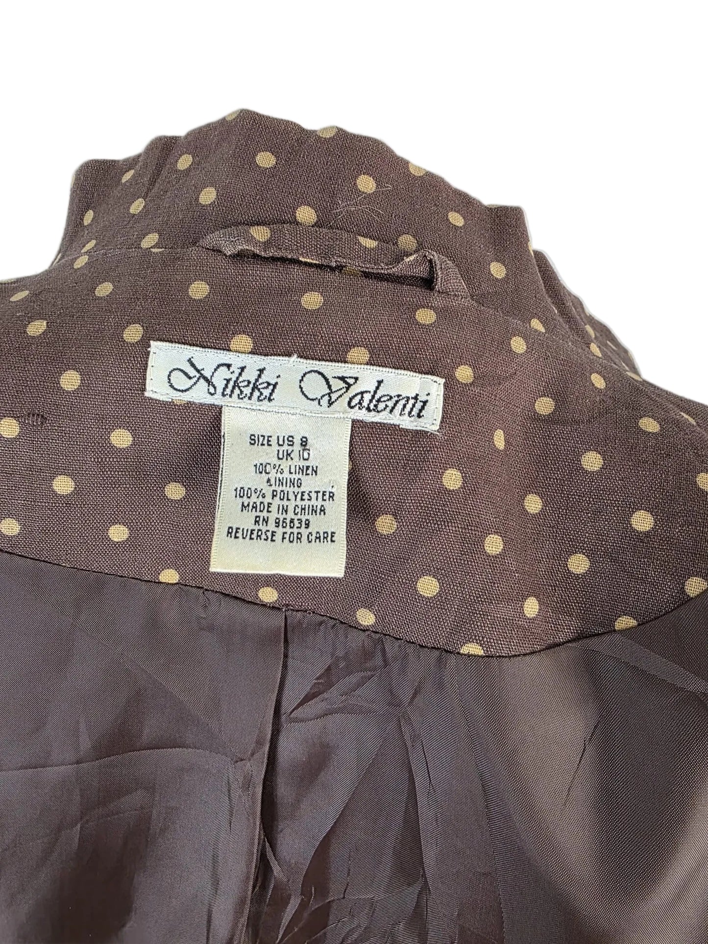 1990s Vintage Polka Dot Linen Blazer – Nikki Valenti