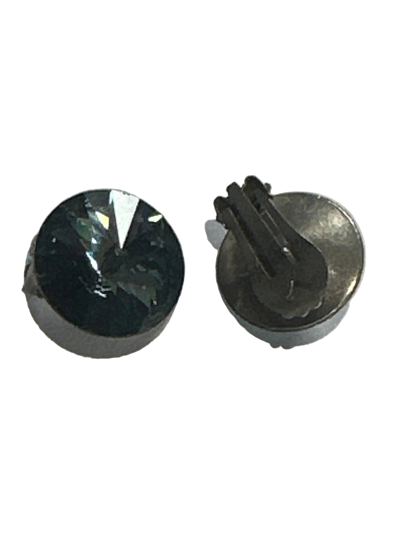 Iridescent Glass Clip Earrings , 1950s Statement Piece