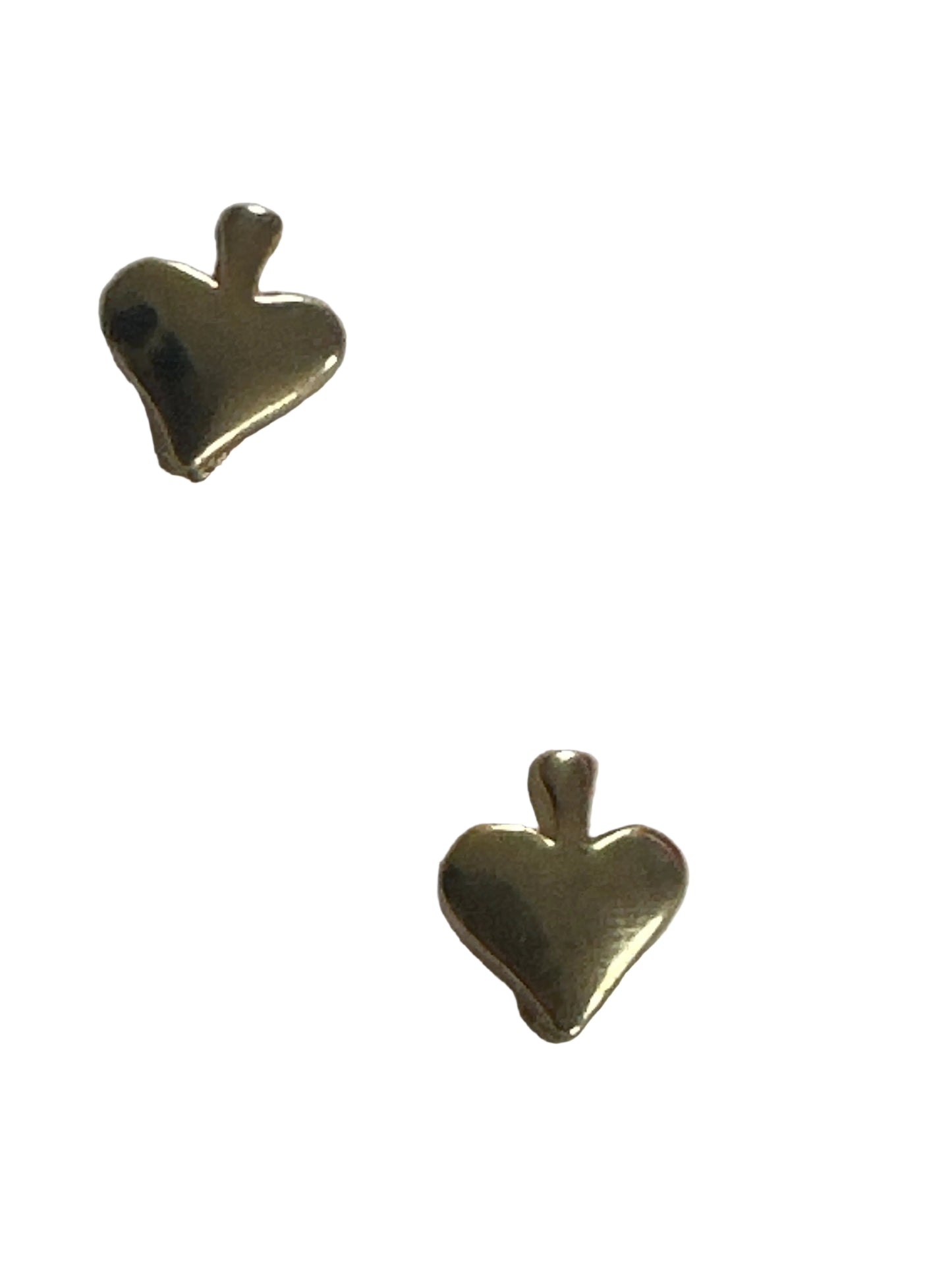 Spade Stud Earrings, Gold Tone