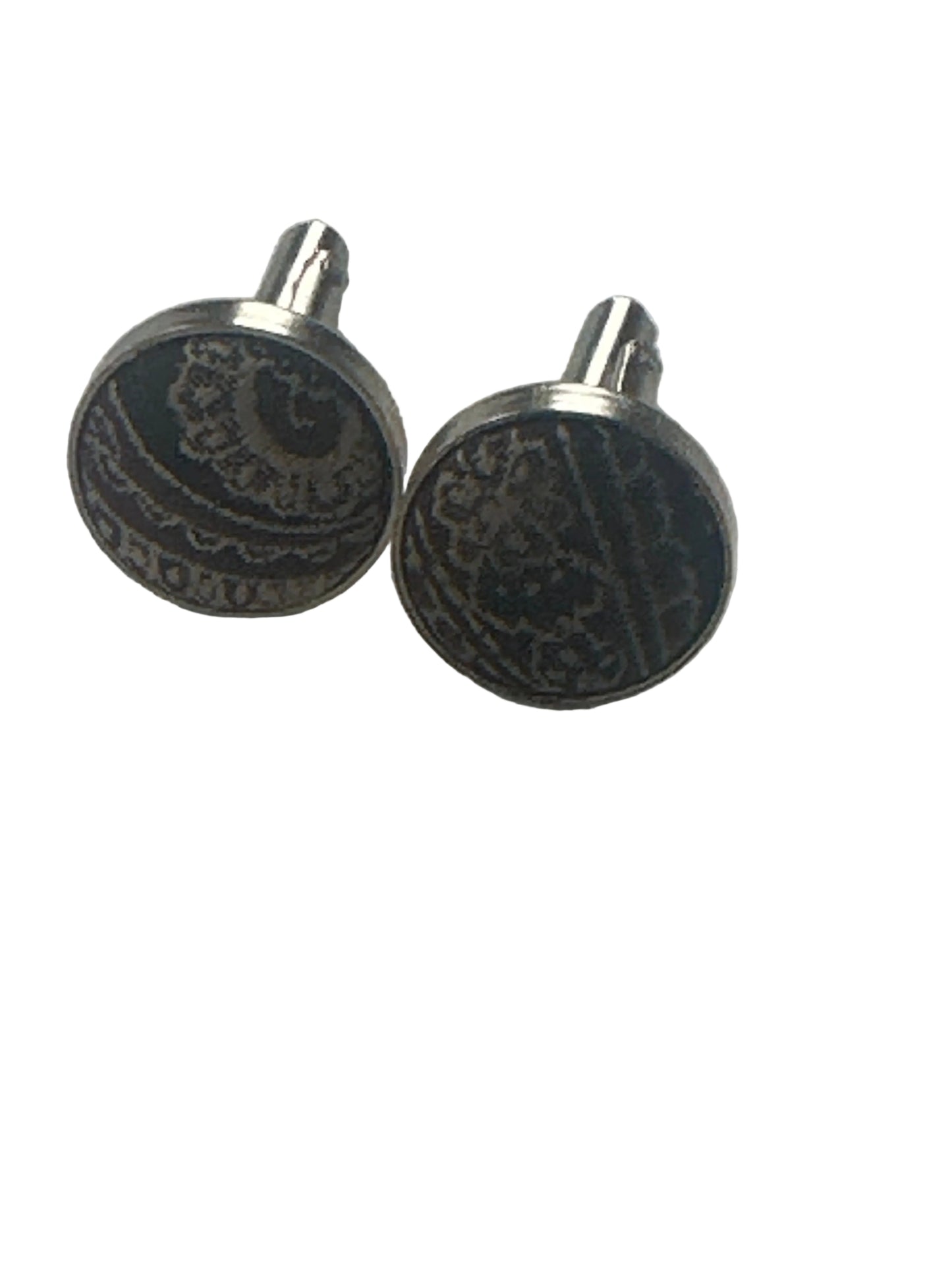 Vintage Fabric Front Cufflinks – Paisley Pattern