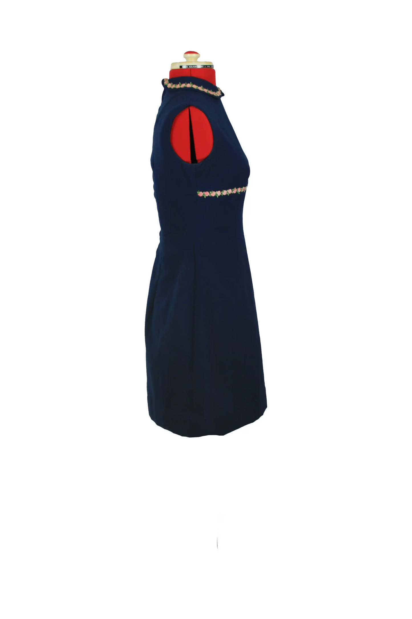 Kammgarn 1960s Navy Blue Trevira Dress – Fitted Bodice & Flared Skirt