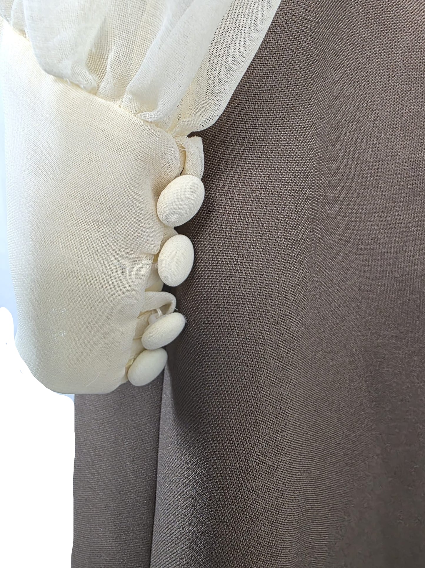 1960s Peggy French dress beige and brown