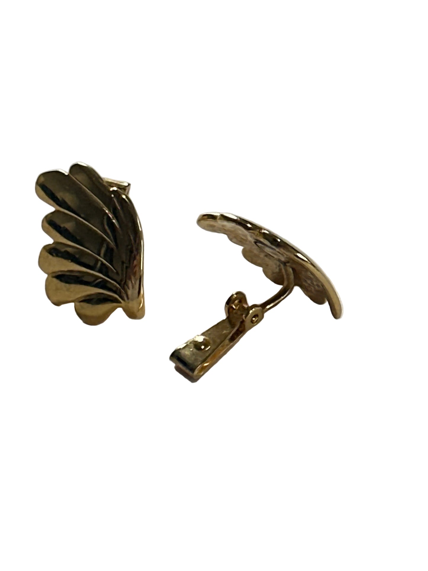 Golden Wing Clip Earrings