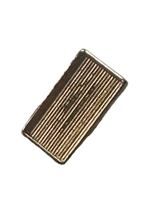 Vintage Gold Tone Rectangular Cufflinks, Ribbed Engine Turned Design – Classic Gentleman Style – Late 20th Century