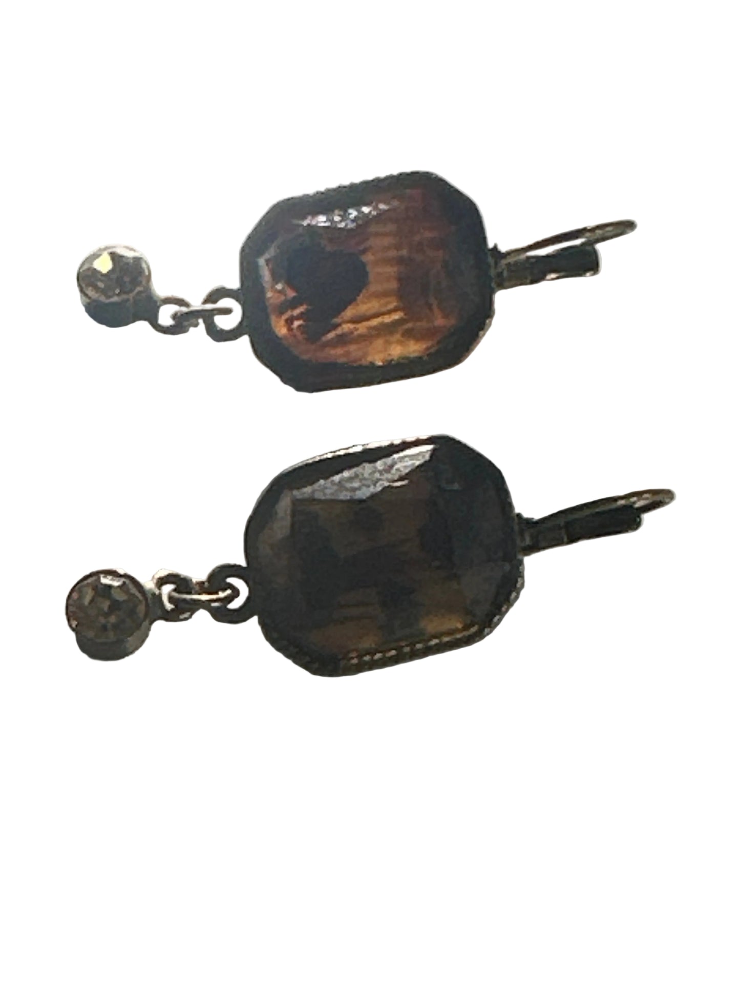 Vintage Amber-Toned Drop Earrings, 1950s-inspired