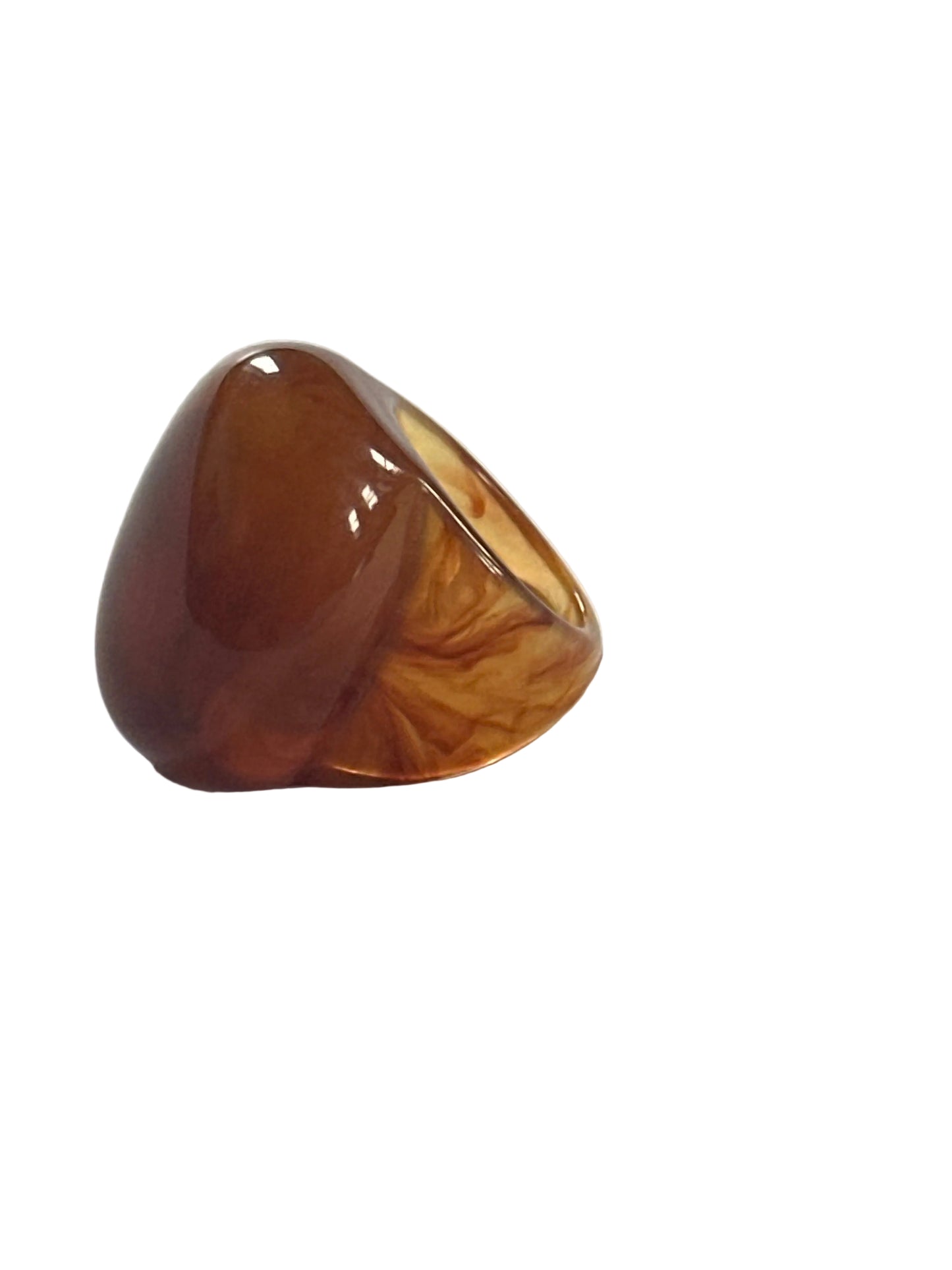 Vintage brown plastic ring