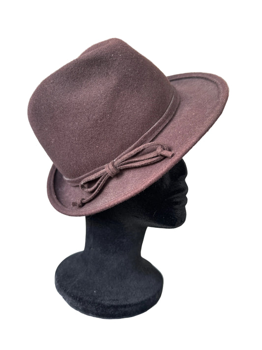Vintage Inspired Brown Wool Fedora Hat