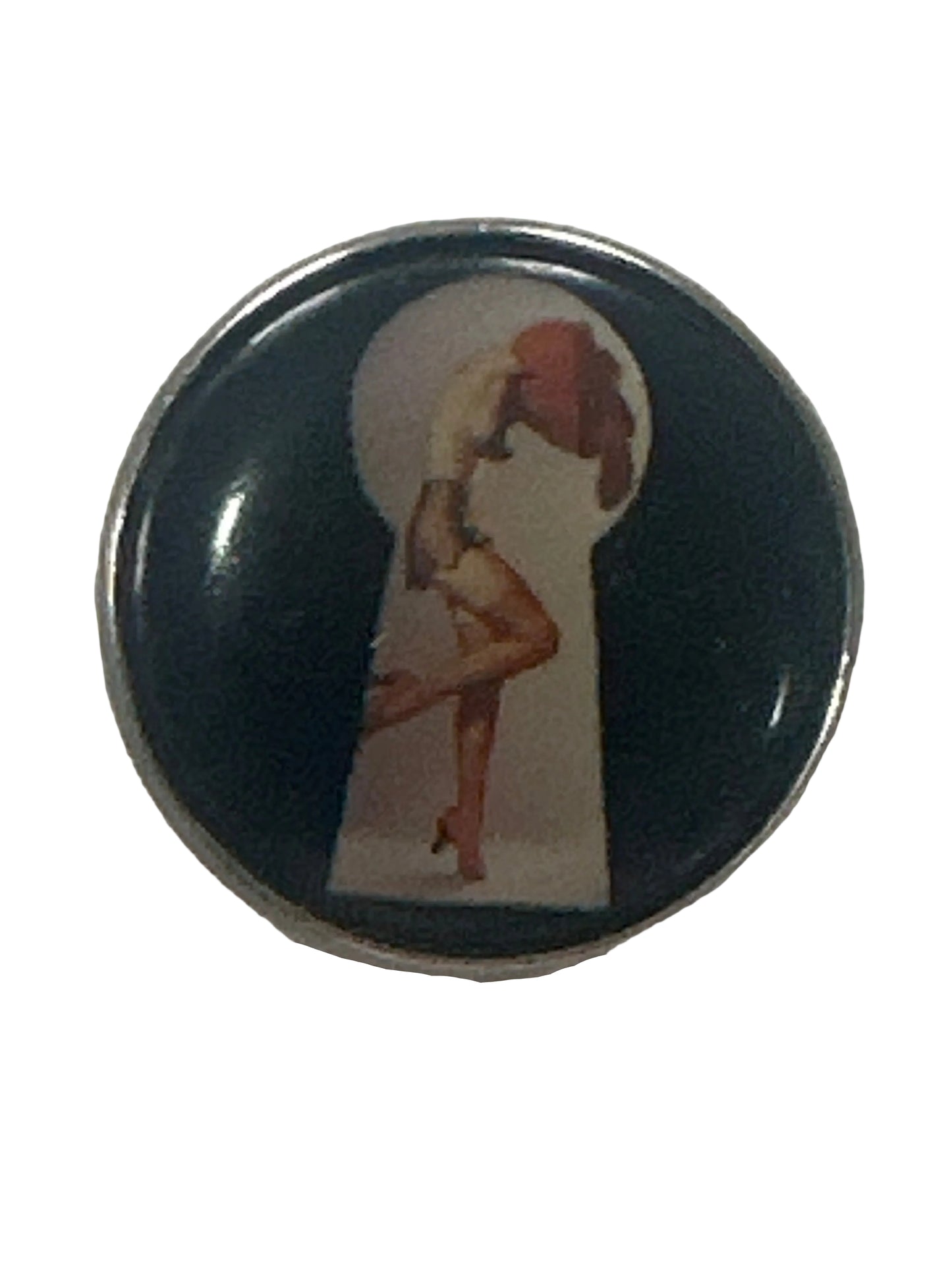 Vintage Pin-Up Girl Cufflinks – Retro Cabochon Design – Late 20th Century
