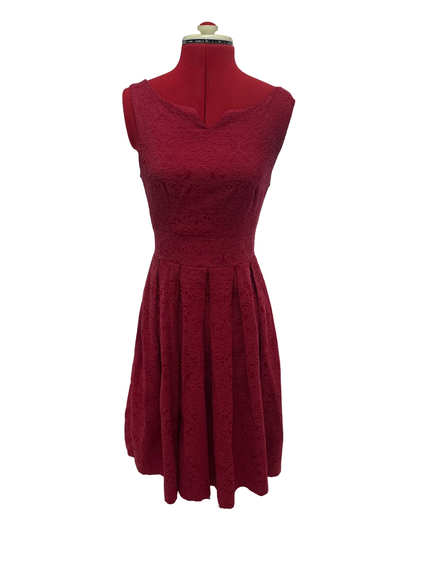 Vintage Inspired by Lindy Bop Burgundy Dress & Cropped Jacket Set UK 10