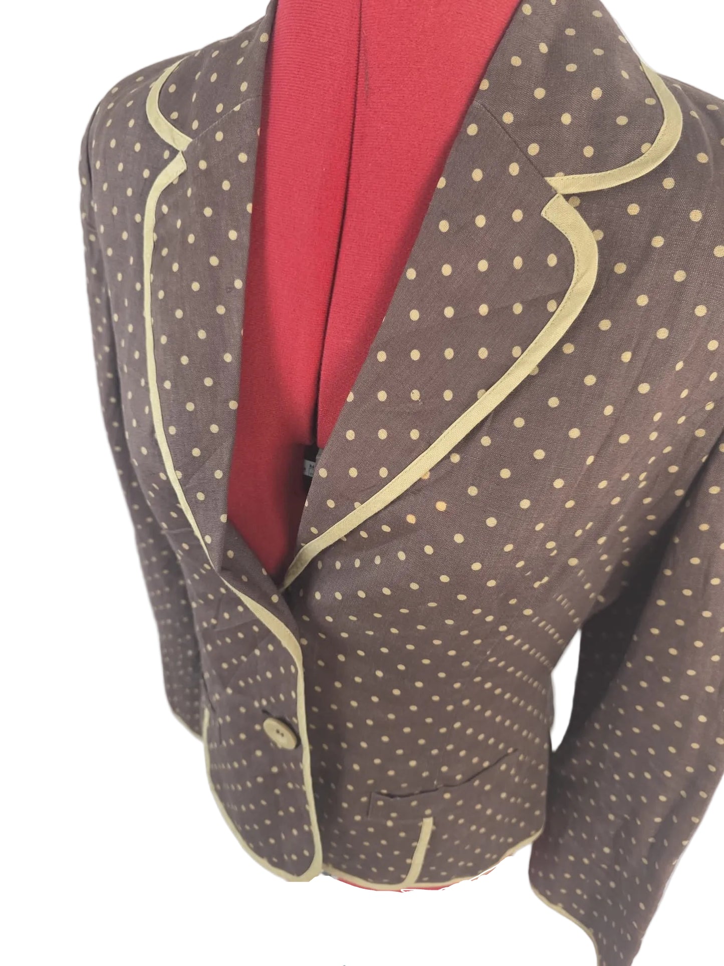 1990s Vintage Polka Dot Linen Blazer – Nikki Valenti