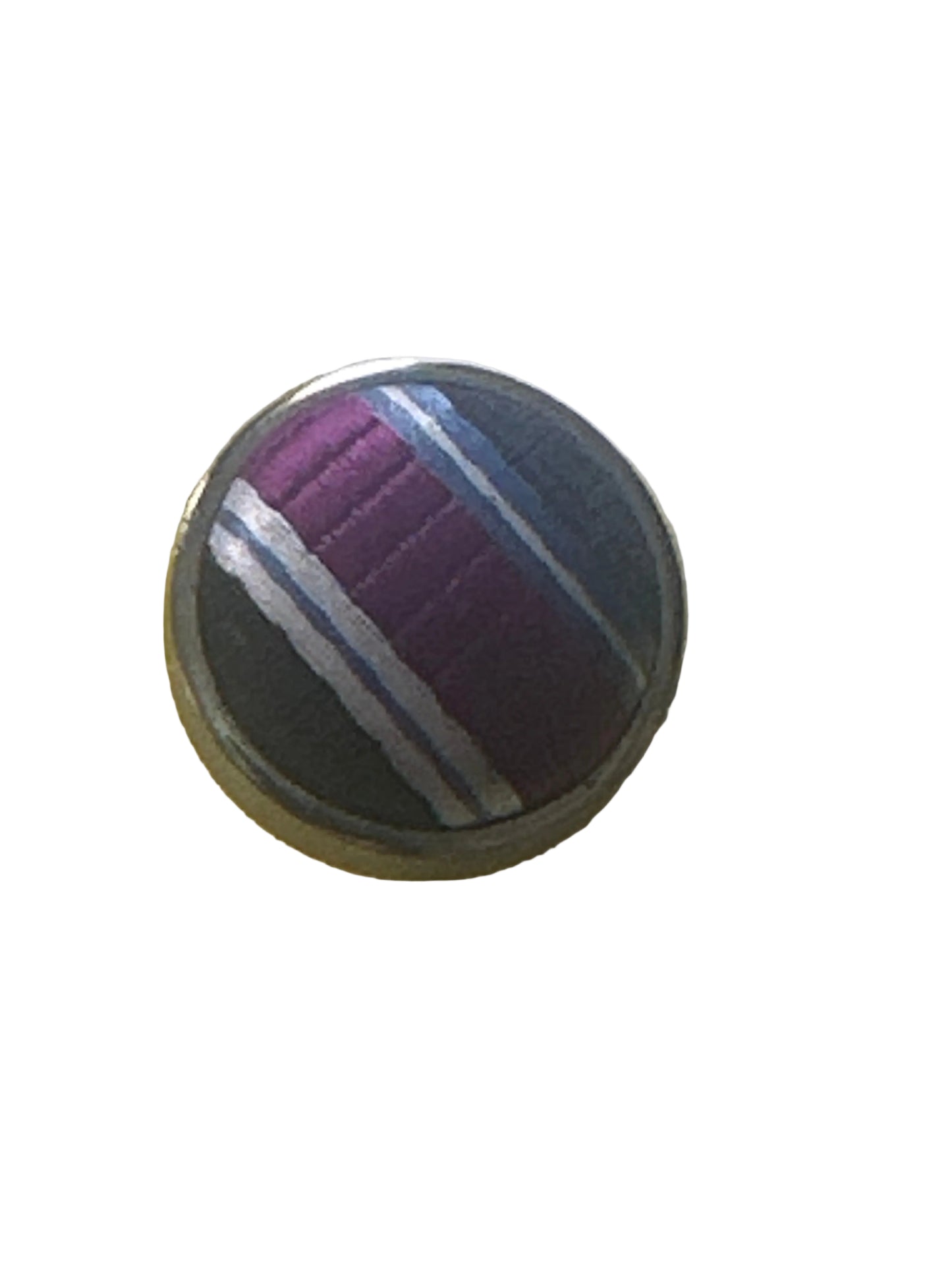 Vintage Fabric Front Cufflinks – Striped Textile Design – Late 20th Century