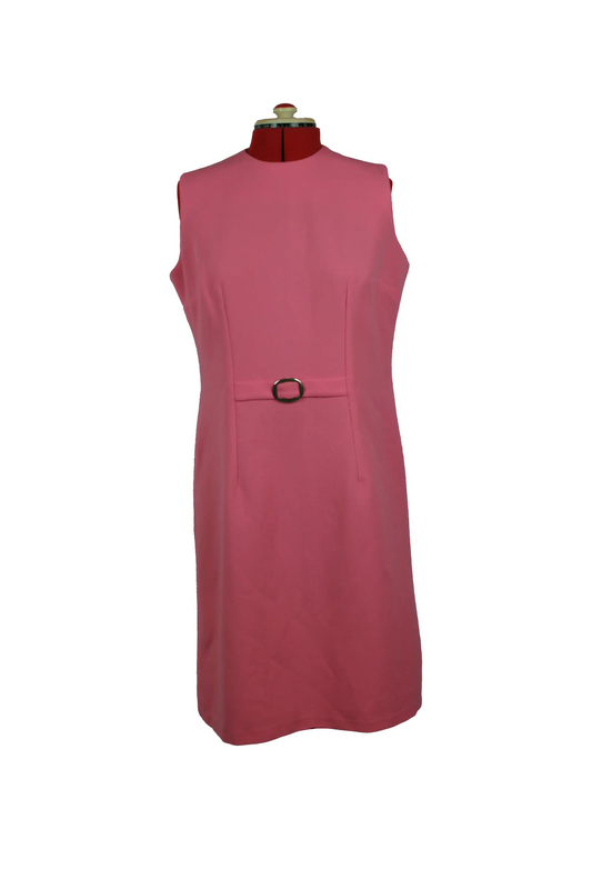 Late 1960s Pink Crimplene Dress Mod to Boho Transition