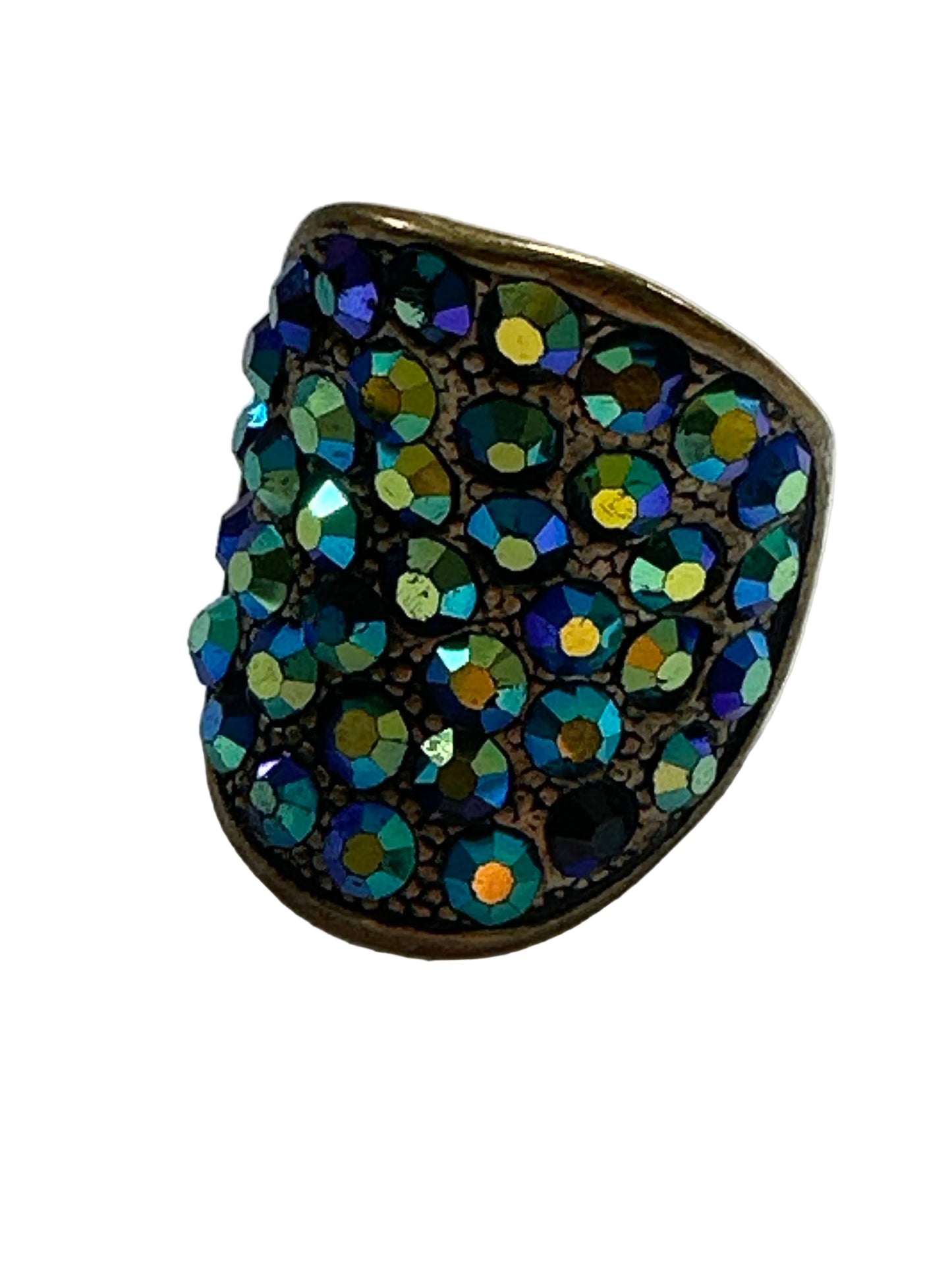 Vintage-Inspired Aurora Crystal Statement Ring