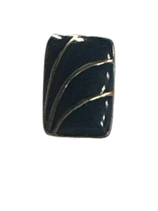Vintage Navy Enamel with Gold Veining Earrings