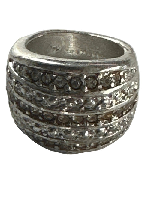 Sterling Silver Stone Ring – 1940s-1970s Vintage Aesthetic
