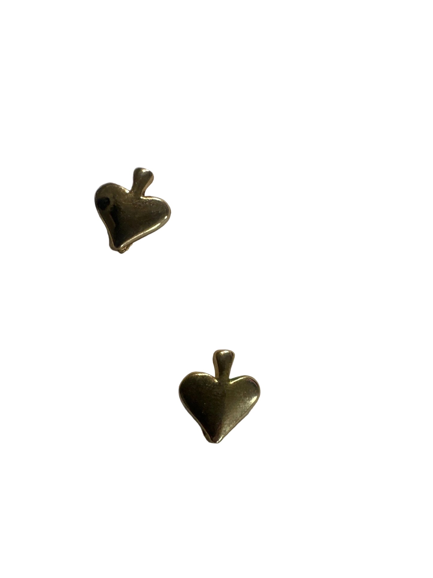 Spade Stud Earrings, Gold Tone