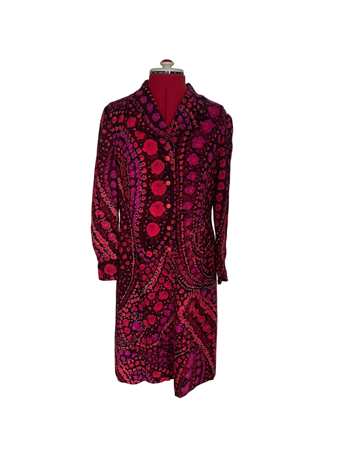 Vintage 1970s Psychedelic Floral Print Dress