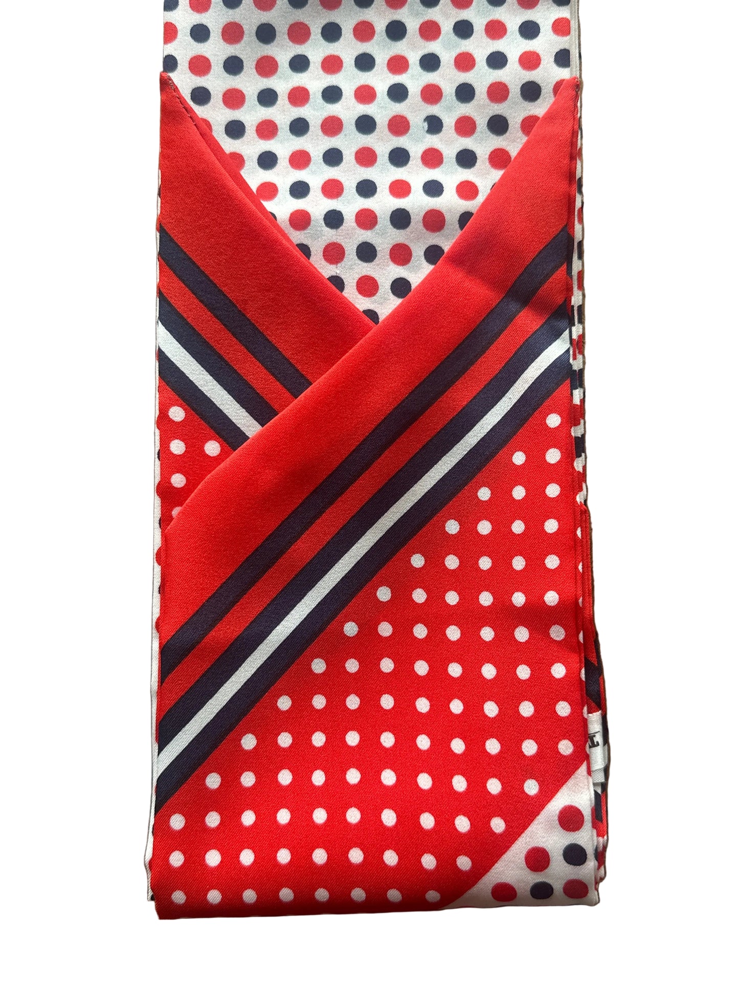 Vintage 1980s Polka Dot Skinny Scarf Trevira