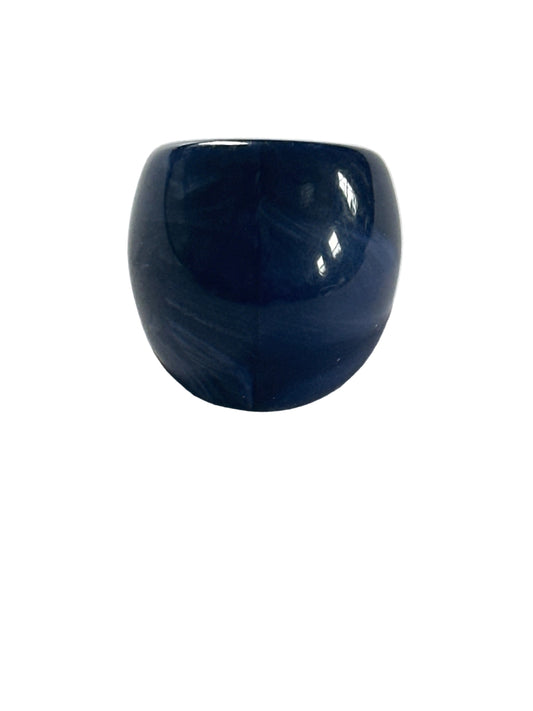 Navy Plastic Ring – Vintage 1960s Statement Piece.
