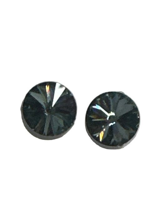 Iridescent Glass Clip Earrings , 1950s Statement Piece