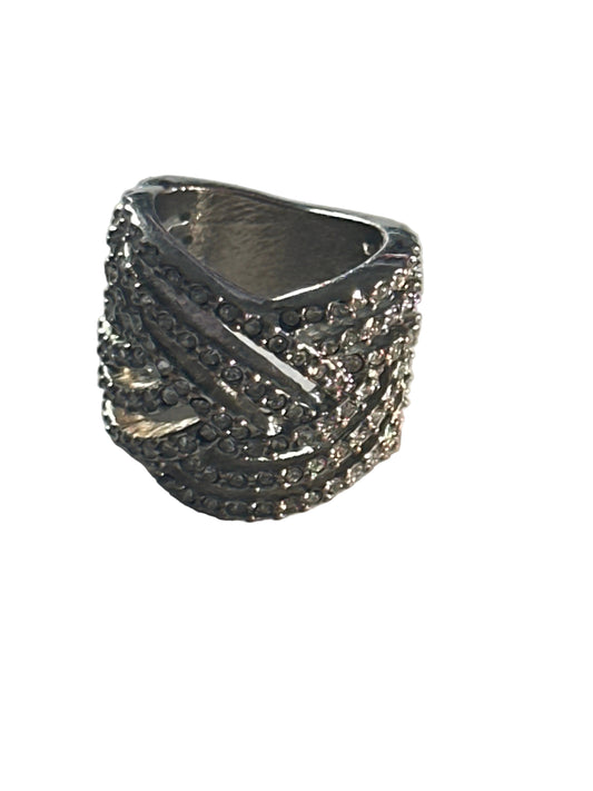 Sterling Silver Statement Ring with Stone Setting