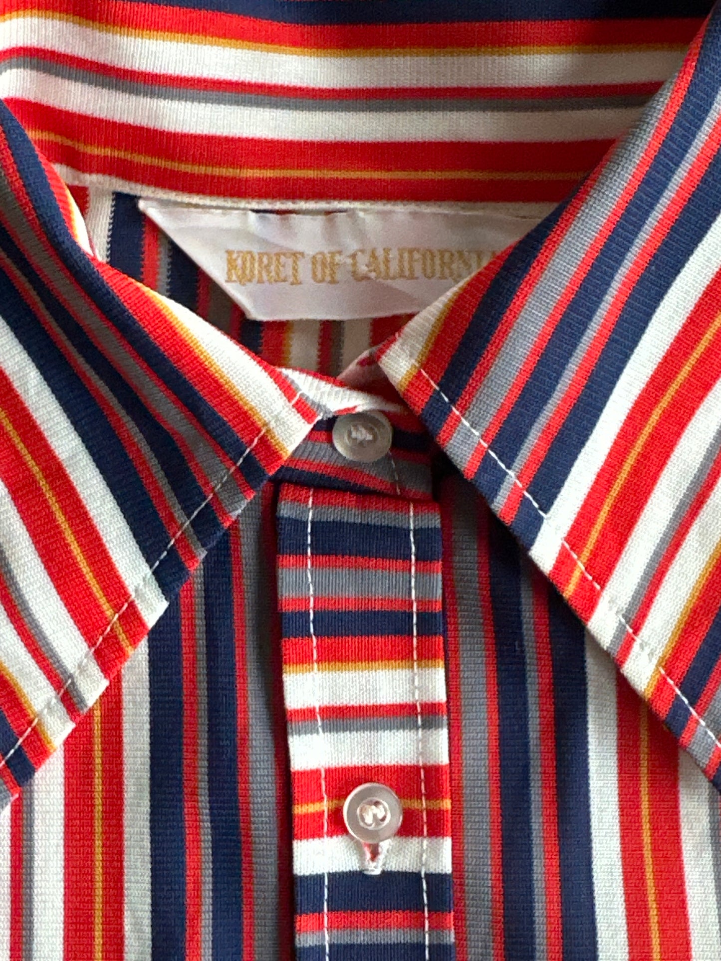 Vintage 1970s Dagger Collar Striped Blouse, Koret of California