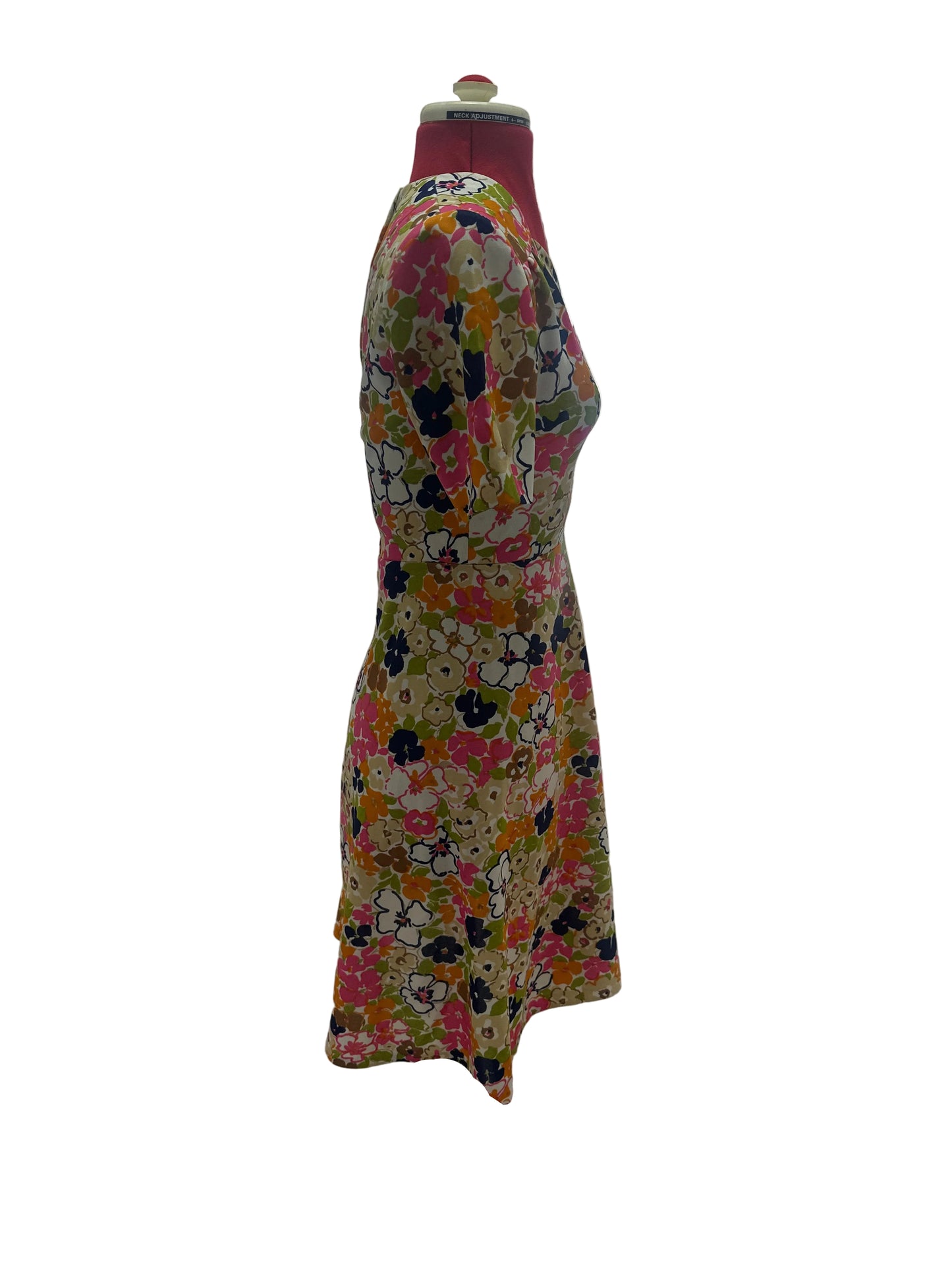 Late 1960s–1970s Handmade Floral Dress, Sweetheart Neckline