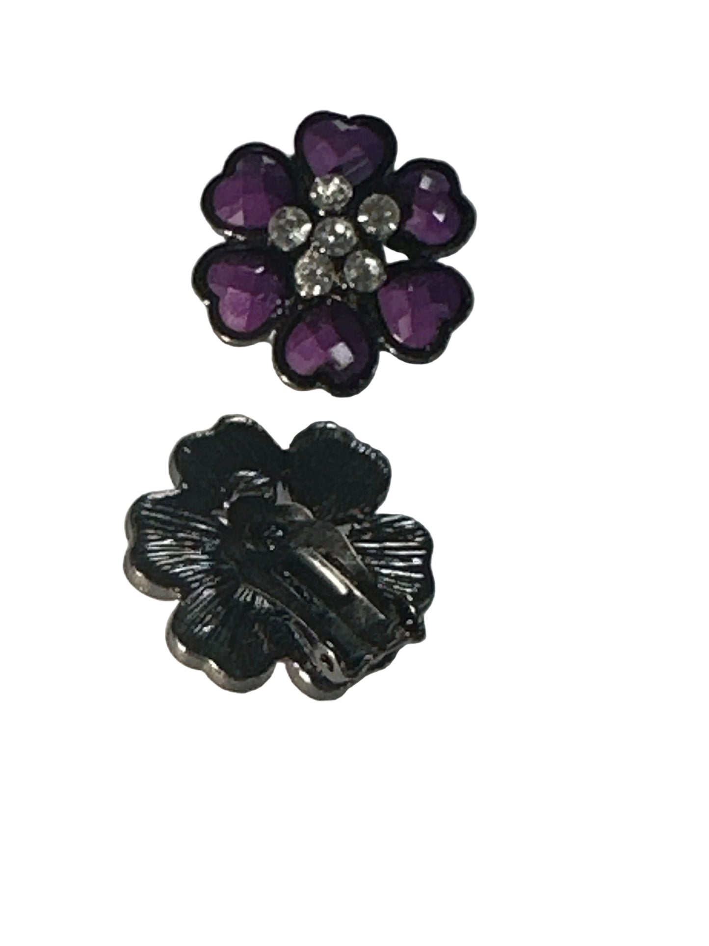 Purple Vintage Clip-On Earrings, 1950s Style