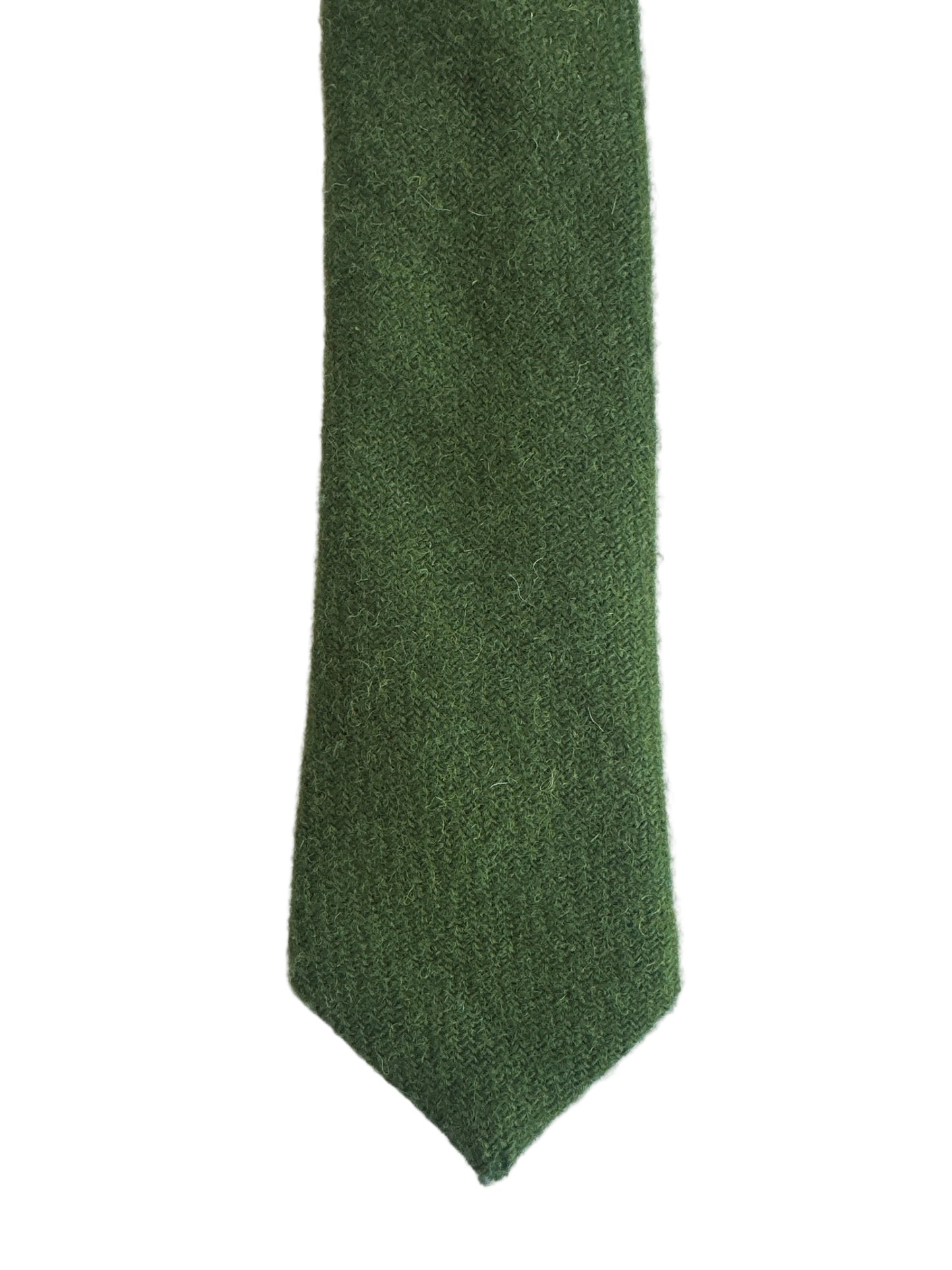Vintage 1980s Harris Tweed Green Wool Tie Scottish Hebrides Country Style
