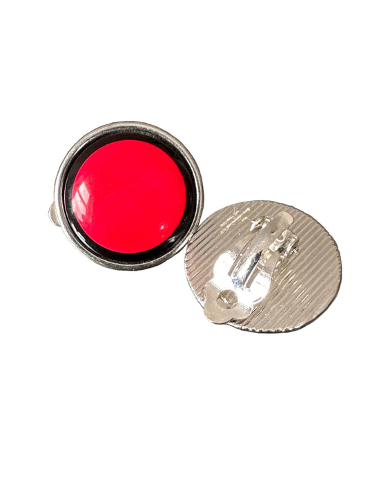 Vintage 1960s Red Statement Clip-On Earrings