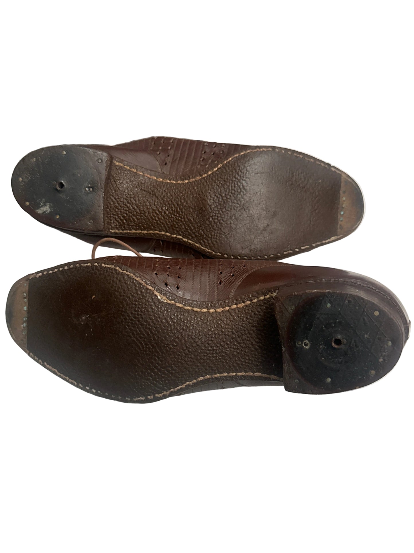 1940s G.F. Hutchings Brown Leather Cutwork Oxford Shoes UK 4 EU 36
