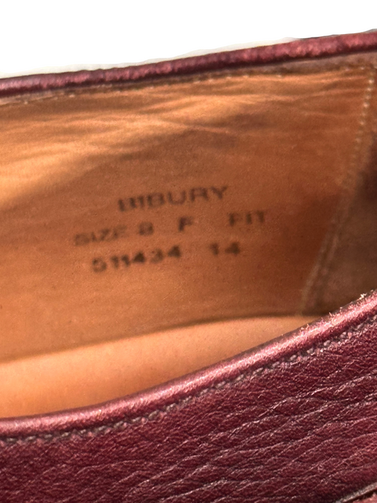 1980s Loake Burgundy Leather Cap Toe Oxford Shoes Made in England UK 8.5