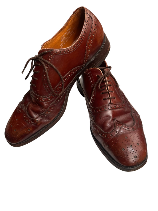 1970s Loake Bros Brown Leather Brogue Oxfords Made in England UK 8.5
