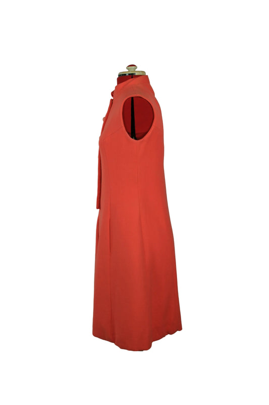 Late 1960s Mod Red A-Line Mini Dress with Mandarin Collar