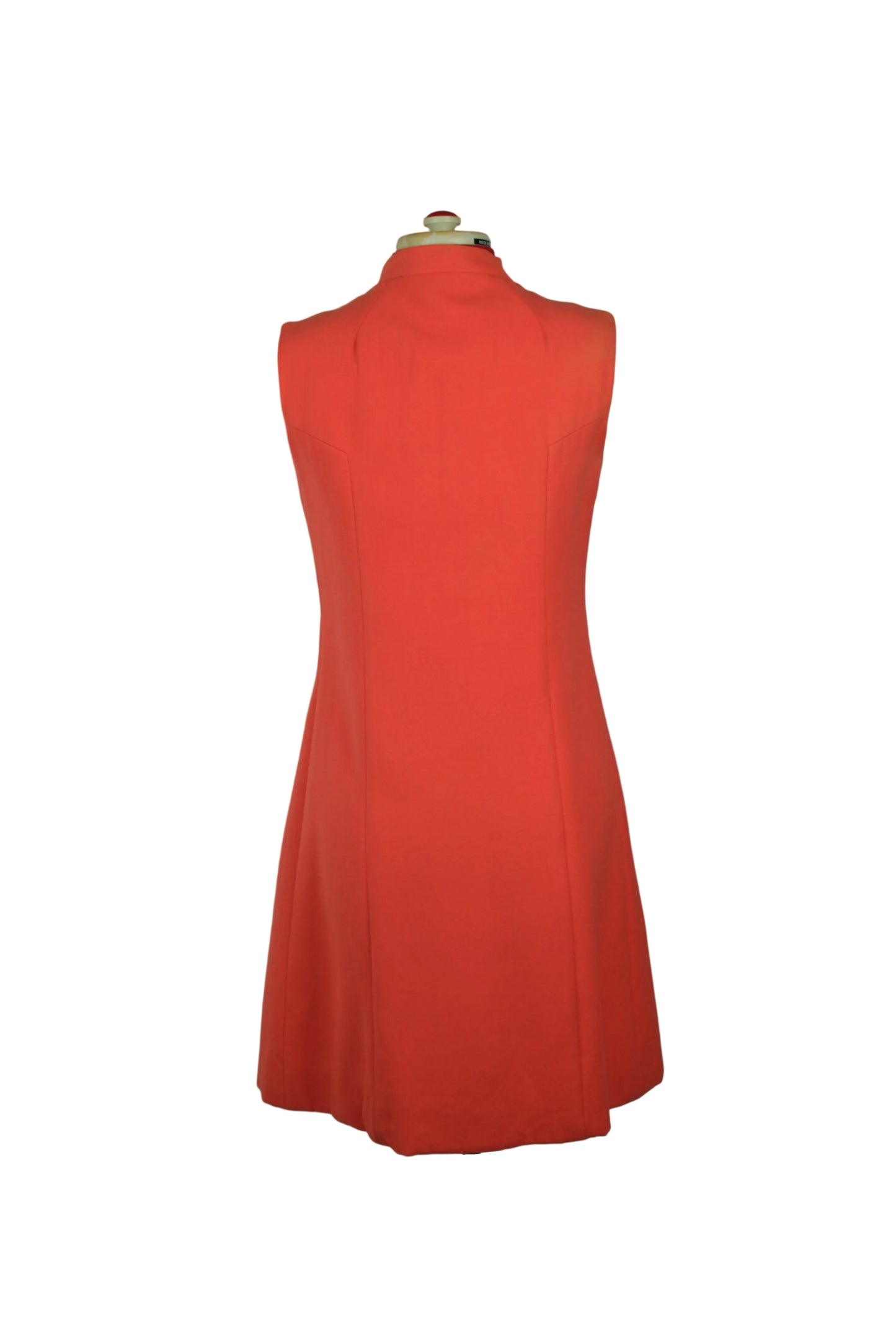 Late 1960s Mod Red A-Line Mini Dress with Mandarin Collar